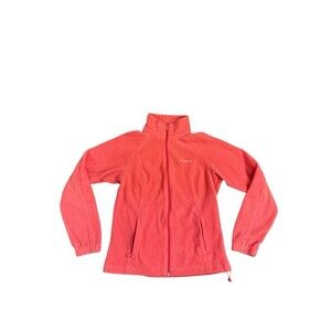 Columbia Sportswear Full Zip‎ Up Mock Neck Coral Pink Fleece Jacket Womens Med